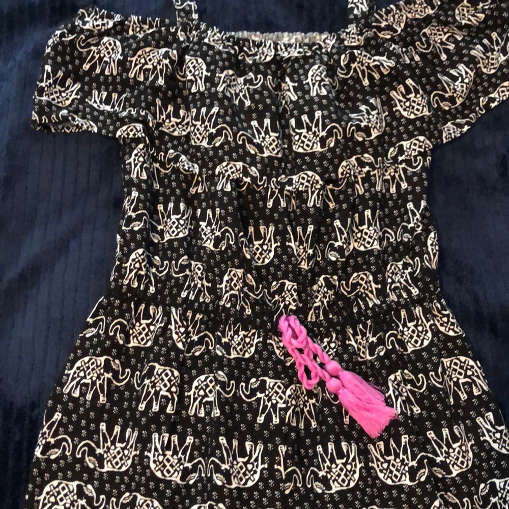 Justice Girls Size 12 Romper Black Pink New